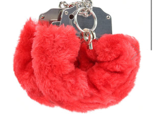 Fetish Fantasy beginners furry cuffs in red.