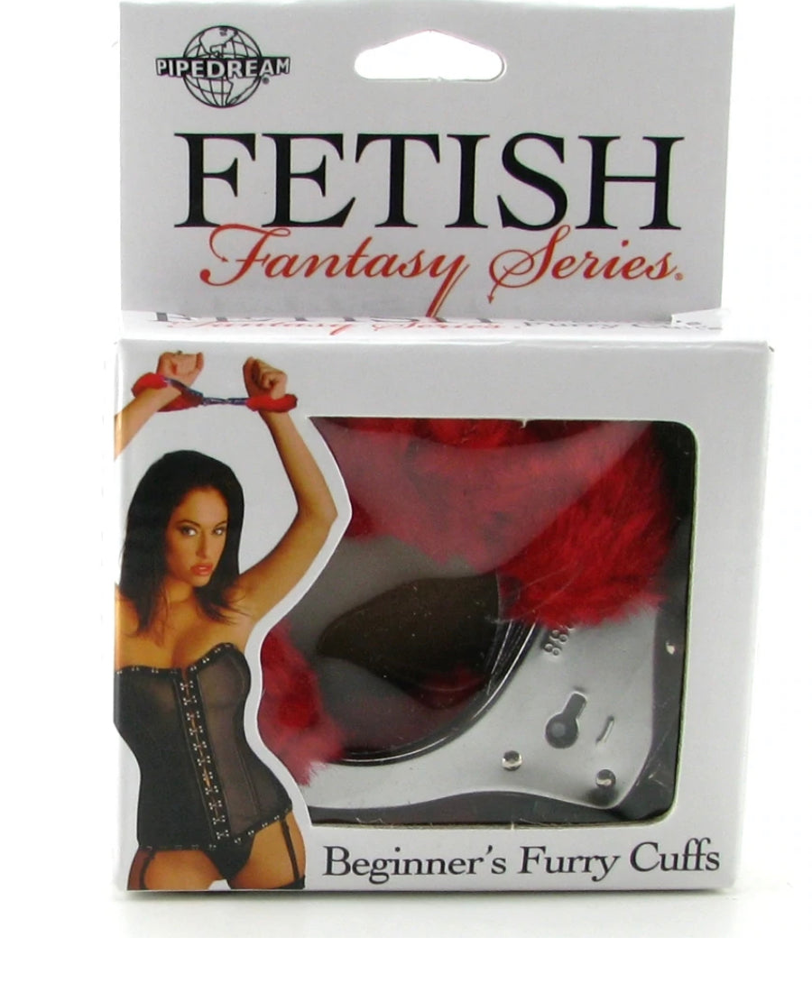 Fetish Fantasy beginners furry cuffs in red.